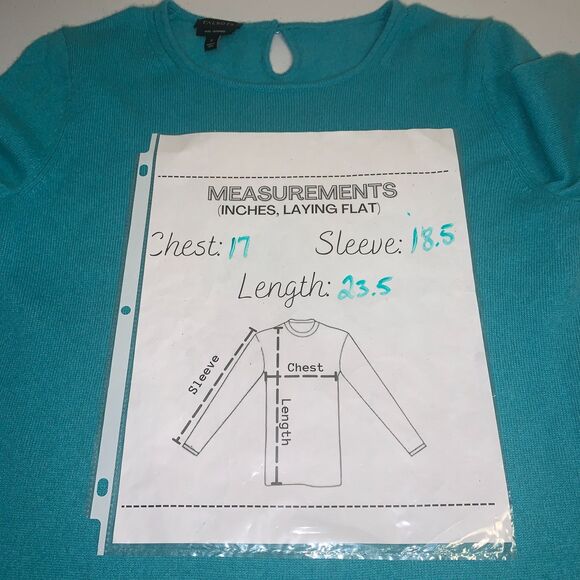 Talbots 100% Pure Cashmere Sweater Women’s Small Teal Lightweight Elegant Chic - Picture 5 of 5